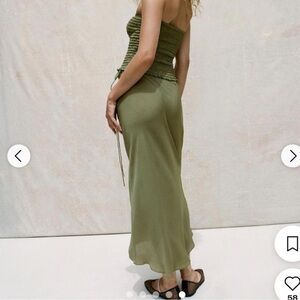 Realization Par green sheer maxi skirt